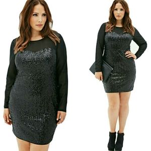 Black Sequin Mini Dress